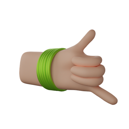 Free Hand with bangles showing Call me gesture  3D Illustration