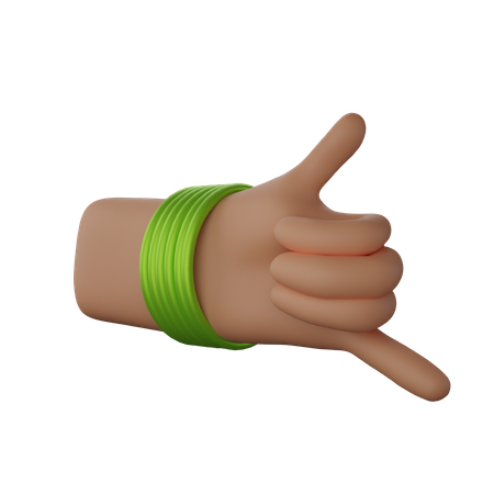 Free Hand with bangles showing Call me sign  3D Icon