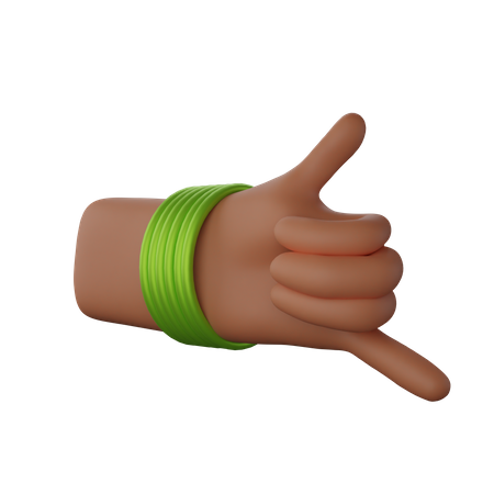 Free Hand with bangles showing Call me sign  3D Icon