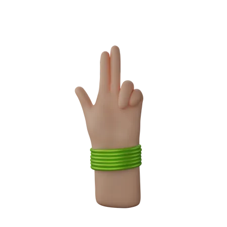 Free Hand with bangles showing Finger Gun Sign 3D Illustration