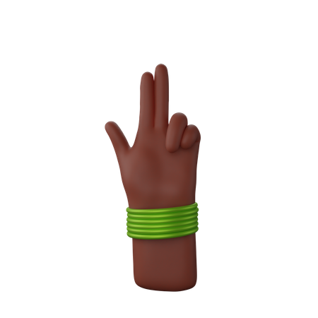 Free Hand with bangles showing Finger Gun Sign  3D Icon