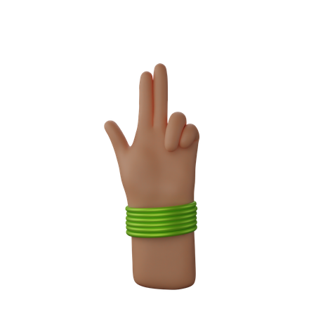 Free Hand with bangles showing Finger Gun Sign  3D Icon