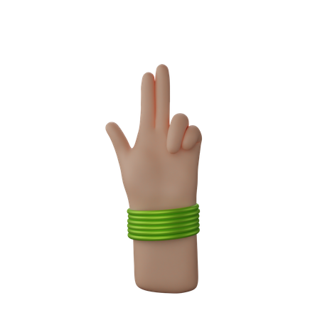 Free Hand with bangles showing Finger Gun Sign  3D Icon
