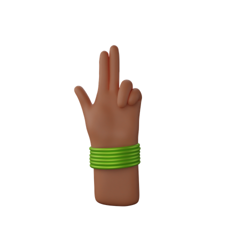 Free Hand with bangles showing Finger Gun Sign  3D Icon
