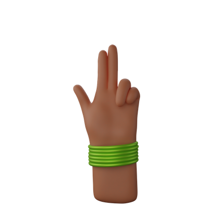 Free Hand with bangles showing Finger Gun Sign  3D Illustration