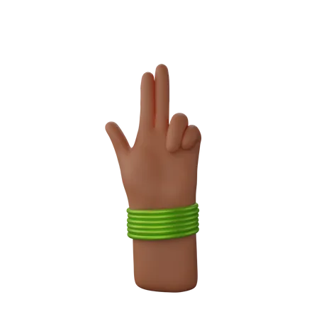 Free Hand with bangles showing Finger Gun Sign  3D Illustration