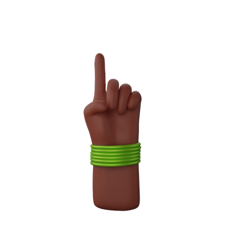 Free Hand with bangles showing finger up gesture 3D Illustration