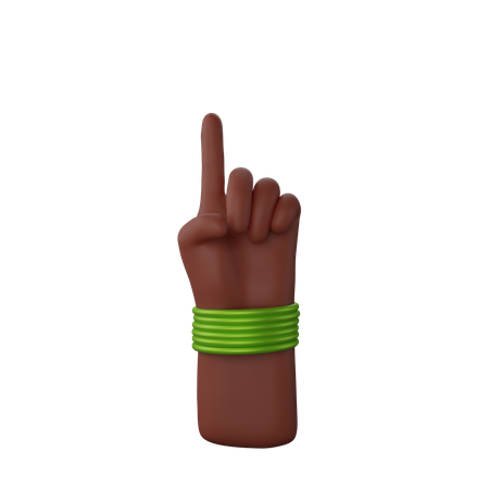 Free Hand with bangles showing finger up gesture  3D Icon