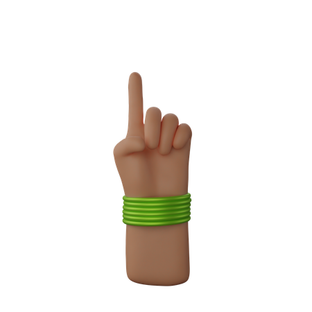 Free Hand with bangles showing finger up gesture  3D Icon
