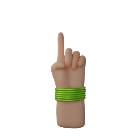Free Hand with bangles showing finger up gesture  3D Icon
