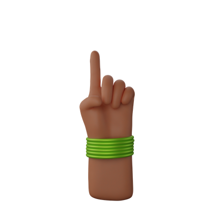 Free Hand with bangles showing finger up gesture  3D Icon