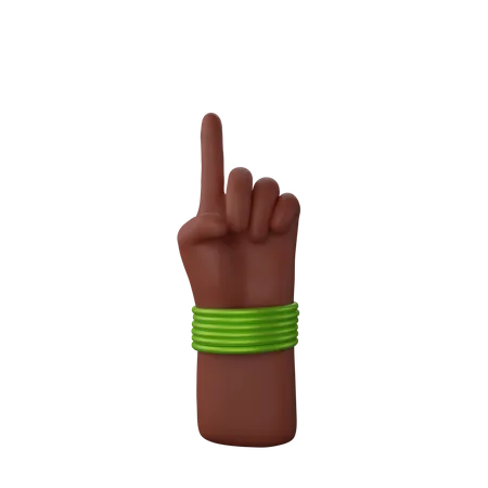 Free Hand with bangles showing finger up gesture  3D Illustration