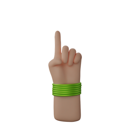 Free Hand with bangles showing finger up gesture  3D Illustration