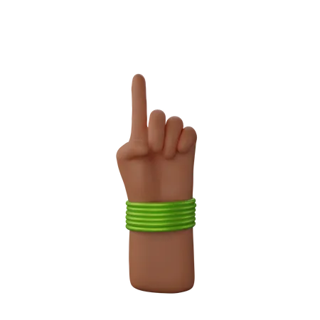 Free Hand with bangles showing finger up gesture  3D Illustration