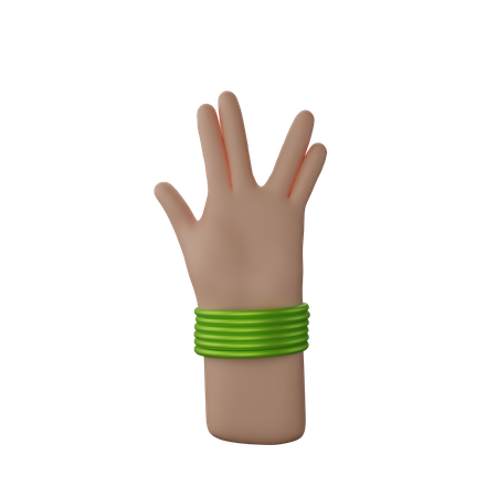 Free Hand with bangles showing Live Long And Prosper Sign 3D Illustration