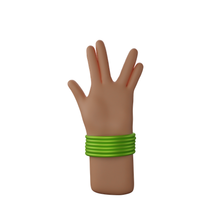 Free Hand with bangles showing Live Long And Prosper Sign  3D Icon