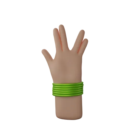 Free Hand with bangles showing Live Long And Prosper Sign  3D Illustration