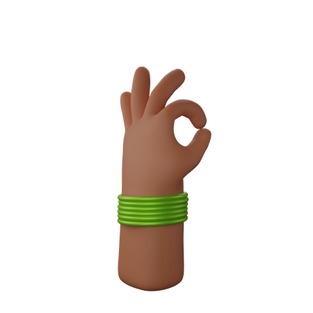 Free Hand with bangles showing ok gesture  3D Icon
