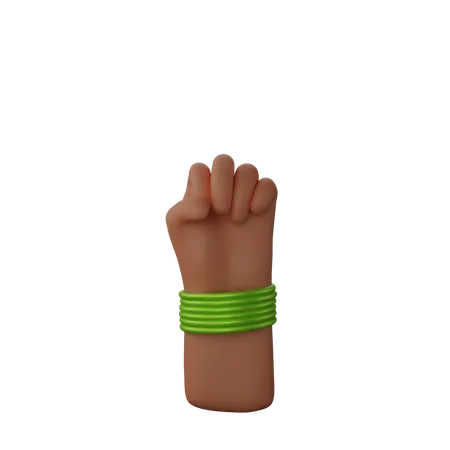 Free Hand with bangles showing Solidarity Fist Sign  3D Illustration