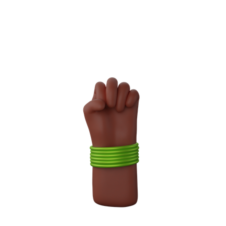 Free Hand with bangles showing Solidarity Fist Sign  3D Icon