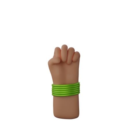 Free Hand with bangles showing Solidarity Fist Sign  3D Icon