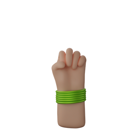 Free Hand with bangles showing Solidarity Fist Sign  3D Icon