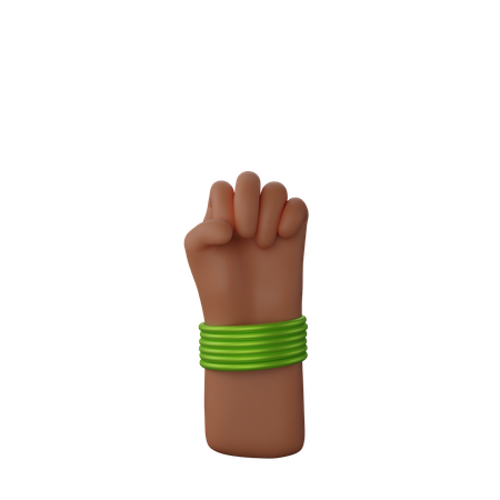 Free Hand with bangles showing Solidarity Fist Sign  3D Illustration