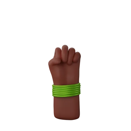 Free Hand with bangles showing Solidarity Fist Sign  3D Illustration