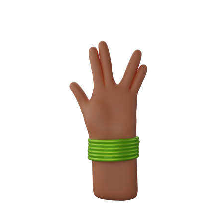 Free Hand with bangles showing spoke sign  3D Icon