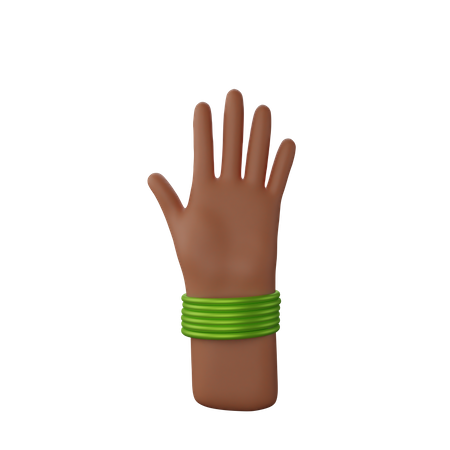 Free Hand with bangles showing Stop gesture  3D Illustration