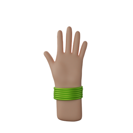 Free Hand with bangles showing Stop gesture 3D Illustration