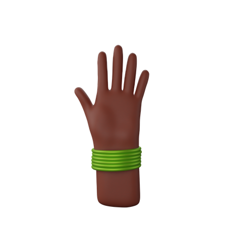 Free Hand with bangles showing Stop gesture  3D Icon