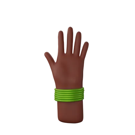 Free Hand with bangles showing Stop gesture  3D Illustration