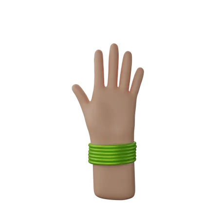 Free Hand with bangles showing Stop gesture  3D Illustration