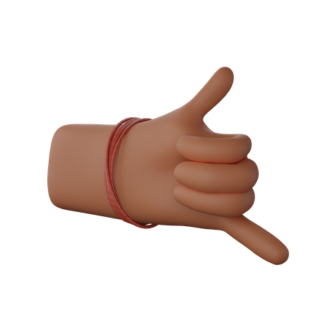 Free Hand with dhaga showing Call me gesture  3D Icon