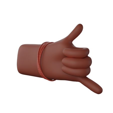 Free Hand with dhaga showing Call me gesture  3D Illustration