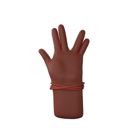 Free Hand with dhaga showing Live Long And Prosper Sign  3D Icon