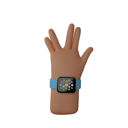 Free Hand with fitness band showing Live Long And Prosper Sign  3D Illustration
