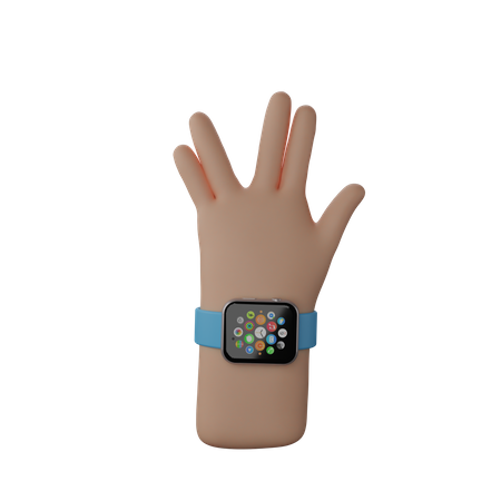 Free Hand with fitness band showing Live Long And Prosper Sign 3D Illustration