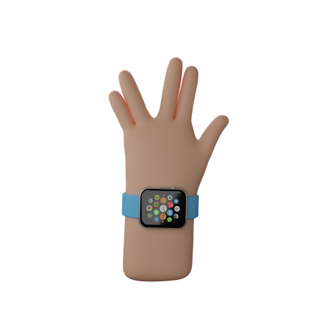 Free Hand with fitness band showing Live Long And Prosper Sign  3D Icon