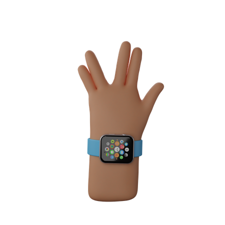 Free Hand with fitness band showing Live Long And Prosper Sign  3D Icon