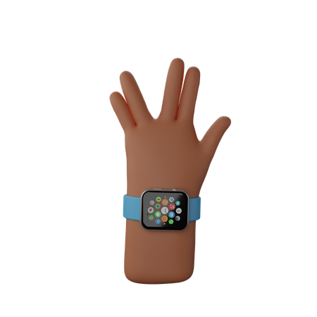 Free Hand with fitness band showing Live Long And Prosper Sign  3D Icon