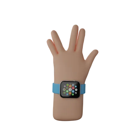 Free Hand with fitness band showing Live Long And Prosper Sign  3D Illustration