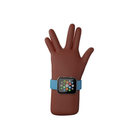 Free Hand with fitness band showing spoke Sign  3D Icon