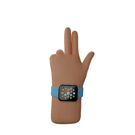 Free Hand with smart band 3D Illustration