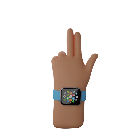 Free Hand with smart band  3D Icon
