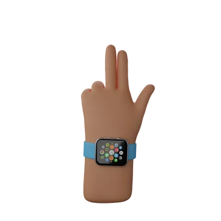 Free Hand with smart band  3D Illustration