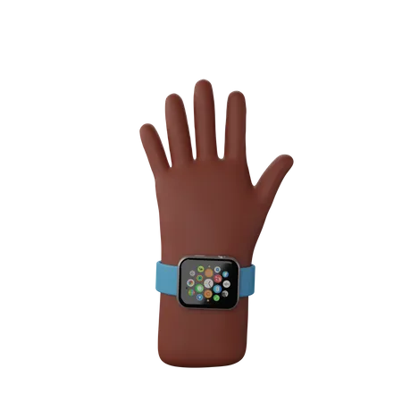 Free Hand with smart watch  3D Illustration