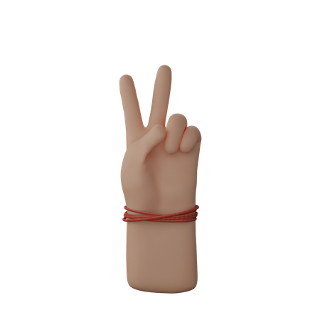 Free Hand with victory sign  3D Illustration