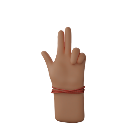 Free Hand zeigt Waffenzeichen mit dem Finger  3D Illustration